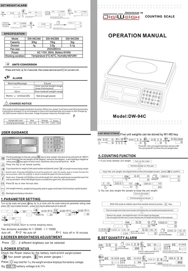 DWP-94C DigiWeigh Counting Scale