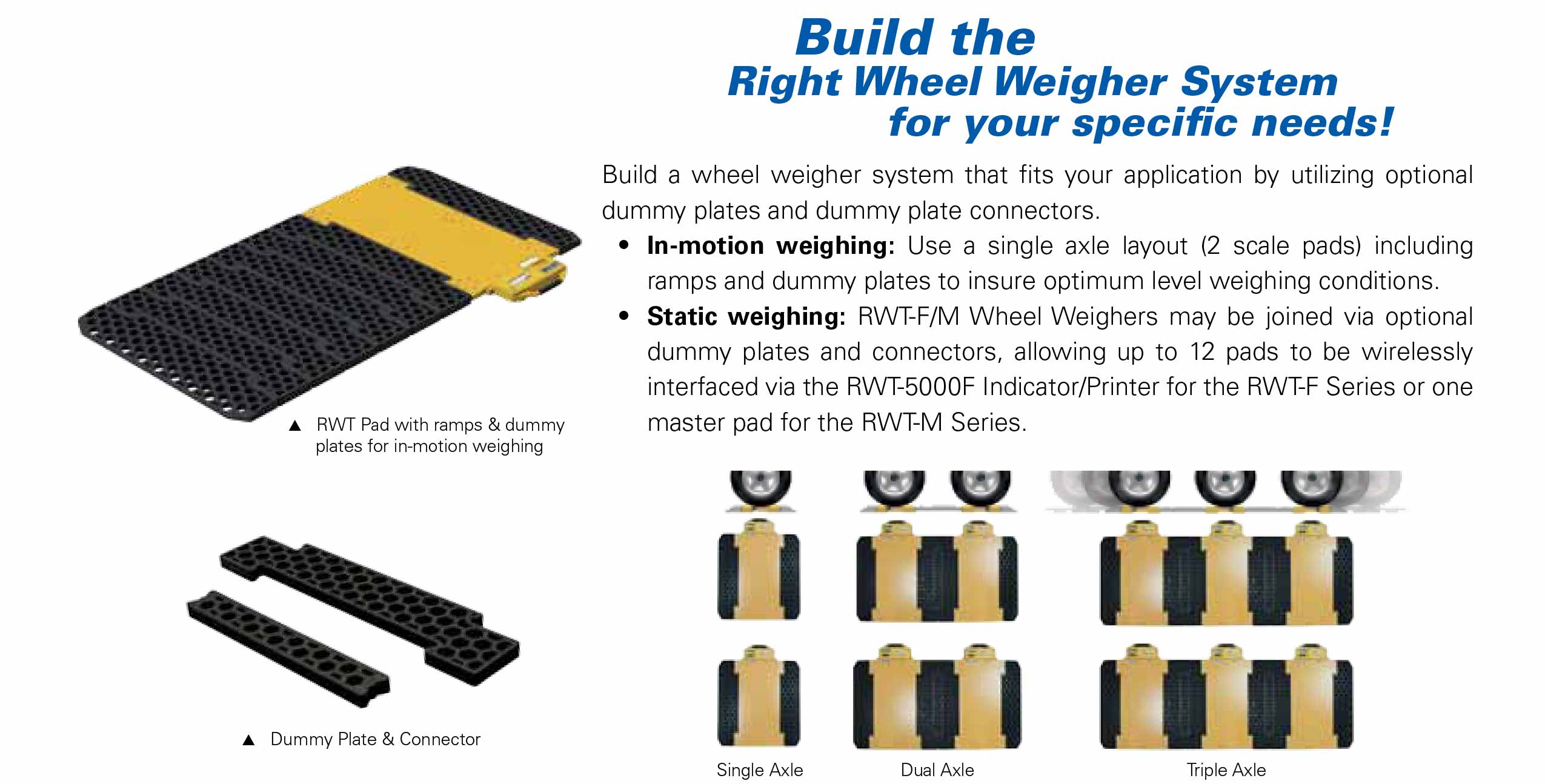 Dummy Plates and Connectors for 700 & 900 Series RWT CAS Scales