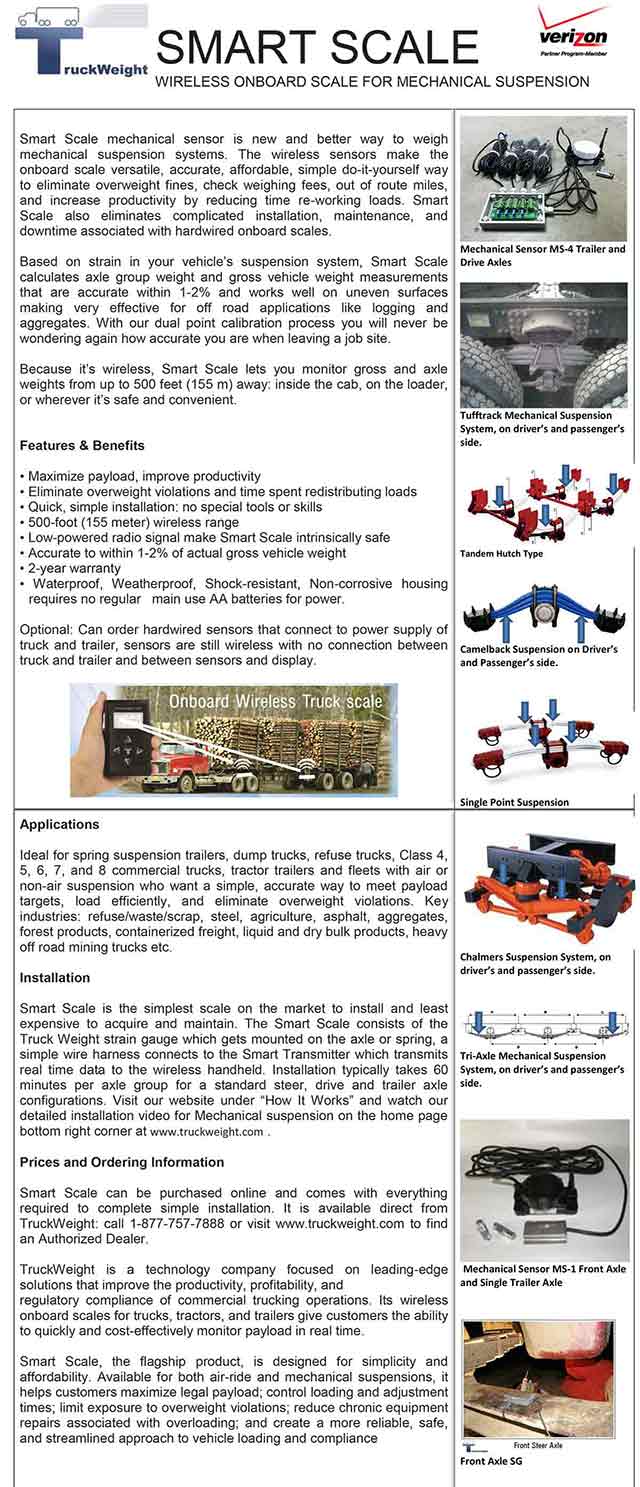 TRUCKWEIGHT Mechanical Sensor MS-1 includes install kit